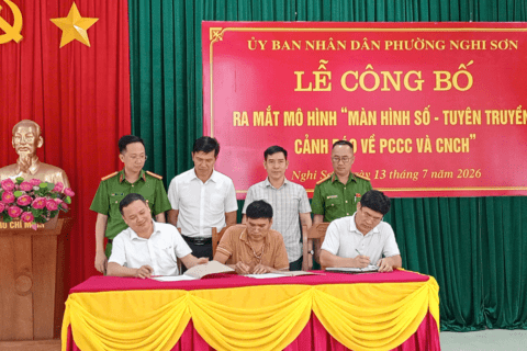UBND phường Nghi Sơn ra mắt mô hình “Màn hình số - Tuyên truyền, cảnh báo về 58win1 và CNCH”