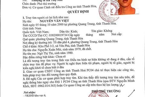 Quyết định truy tìm người số 4634/QĐ-CSMT ngày 23/3/2026 của Cơ quan CSĐT(PC04) 58win apk tỉnh game 58win