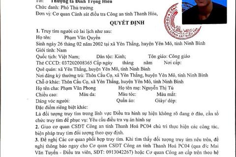 Quyết định truy tìm người số 7279/QĐ-CSMT ngày 27/5/2025 của Phòng CSĐTTP về 58win slot 58win apk tỉnh game 58win